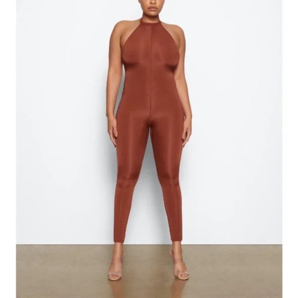 Skims Jelly Bodysuit Sheer Full Saffron Halter Sleeveless NWT Size 3X